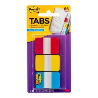 Post-it Durable Tabs 686-RYB Blue Red Yellow 25x38mm 66 Pack